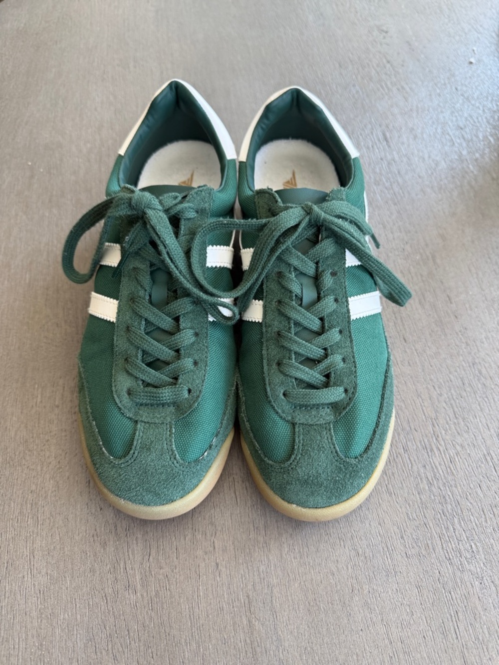 Gola Green Low-Top Sneakers with White Stripes